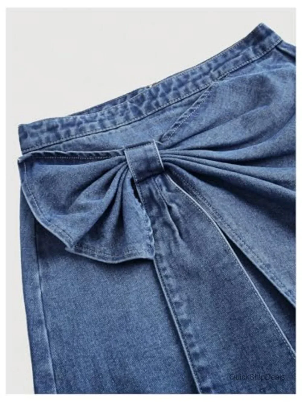 High Waist Denim Wrap Bow Bodycon Mini Skirt Women Plus Size